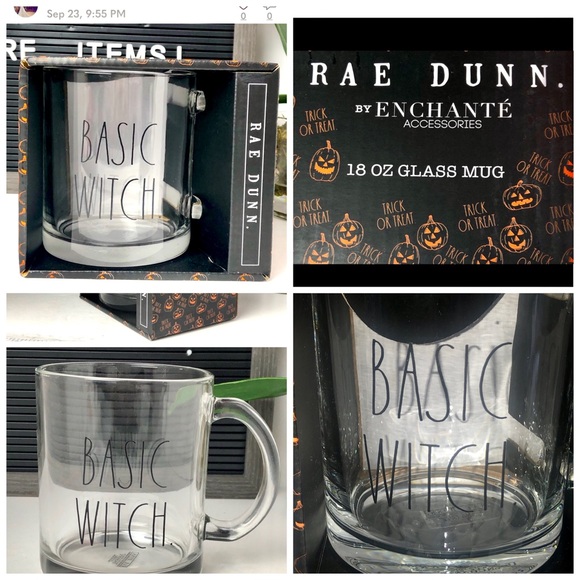 NIB Rae Dunn “Basic Witch” Clear Glass Mug - Picture 2 of 6